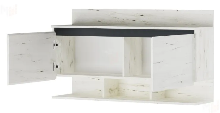 Антресоль  ГРЕТТА 1200  Дуб Крафт белый-Антрацит