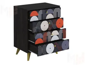 Комод Фьюжн Арт КМ-001 камень угольный/Vinil