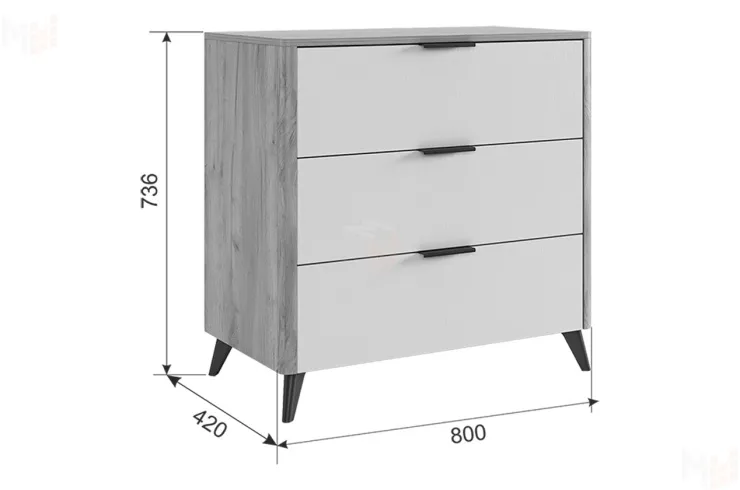 Комод Адам дуб крафт золотой/белое дерево