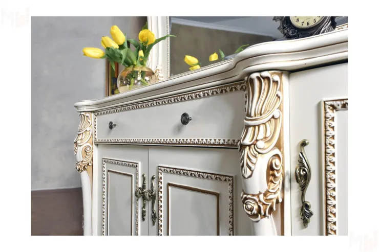 Гостиная Джоконда (сервант и комод), крем и крем/глянец