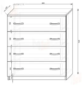 Комод для детей Фанки Кидз Классика арт ФКК-13/5