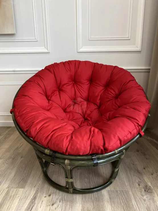 Кресло Папасан 23/01 с красной подушкой