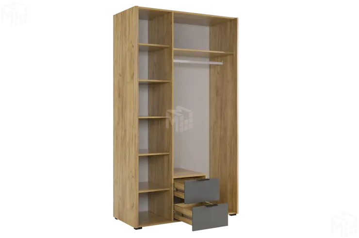 Шкаф трехдверный Адам  дуб крафт золотой/графит