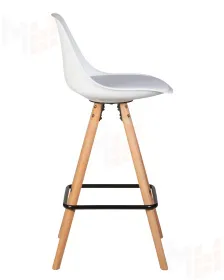 Стул полубарный DOBRIN RONNI (ножки светлый бук, белый (ZL-W-02))