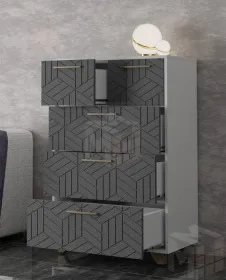 Комод Амстердам (белый/серый графит)