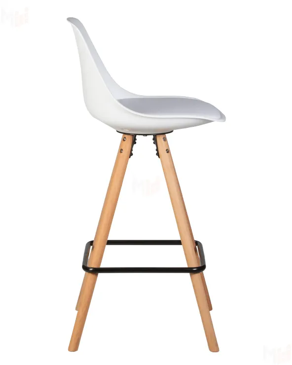 Стул полубарный DOBRIN RONNI (ножки светлый бук, белый (ZL-W-02))