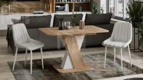 Стол обеденный раздвижной Люксембург Тип 3  Дуб Крафт золотой, Белый