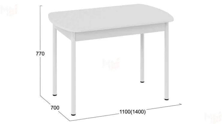 Стол обеденный Крит Белый, Белый матовый