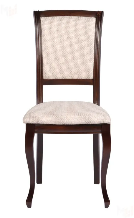 Обеденная группа стол Арей 140 Темный орех и 4 стула Арктос Темный орех/Кремовая рогожка