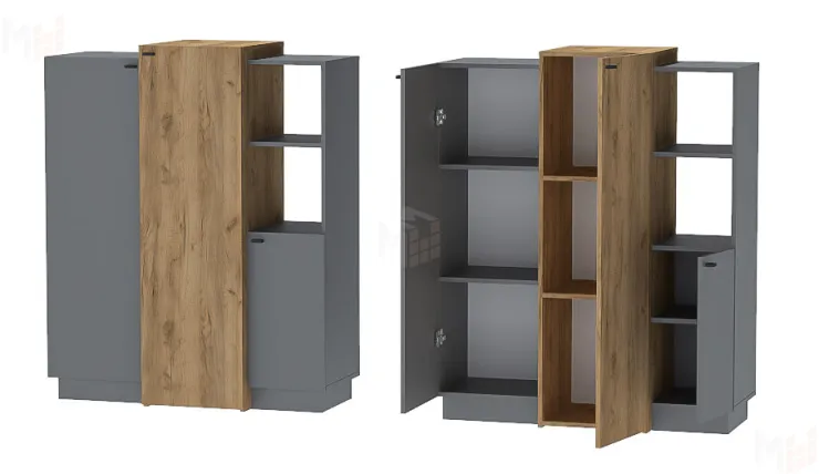 Комод К-3 Квадро Графит