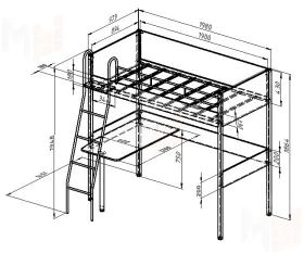 Кровать-чердак Дельта Лофт 20.02.01
