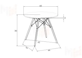 Стол журнальный DOBRIN SHELLEY (ножки светлый бук, цвет белый)