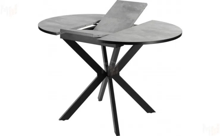 Стол раскладной Вега Лофт D90 Бетон / Черный