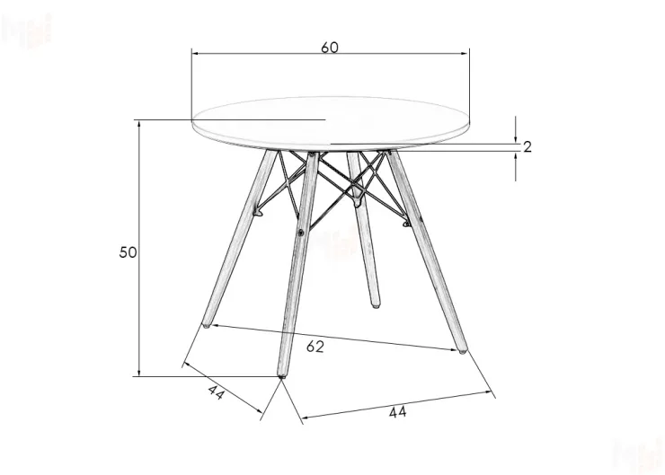 Стол журнальный DOBRIN SHELLEY (ножки светлый бук, цвет белый)