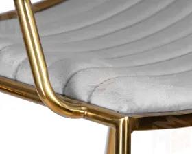 Стул барный DOBRIN MILLER GOLD (светло-серый велюр (135-37))