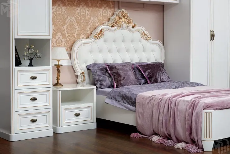 Детская кровать Натали 120х200 см белый глянец