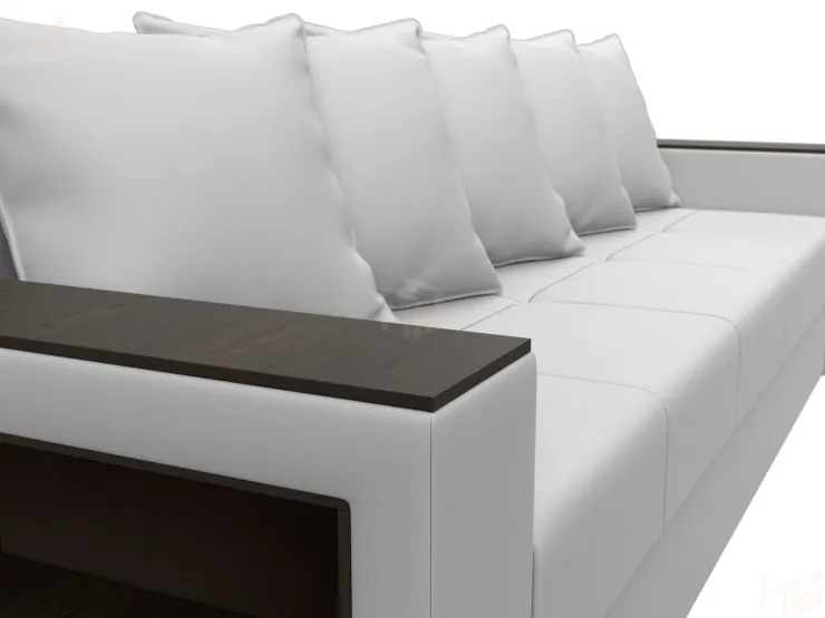 Диван прямой Дубай Лайт полки слева ( Белый )