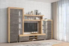Гостиная Аллегро 1 Дуб Крафт/Камень Темный