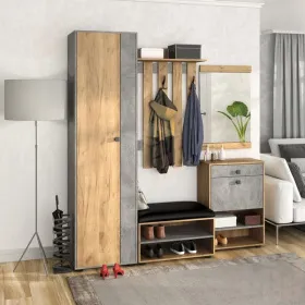 Прихожая Мини-Лайт Вариант 6 Дуб крафт золотой/ателье светлое