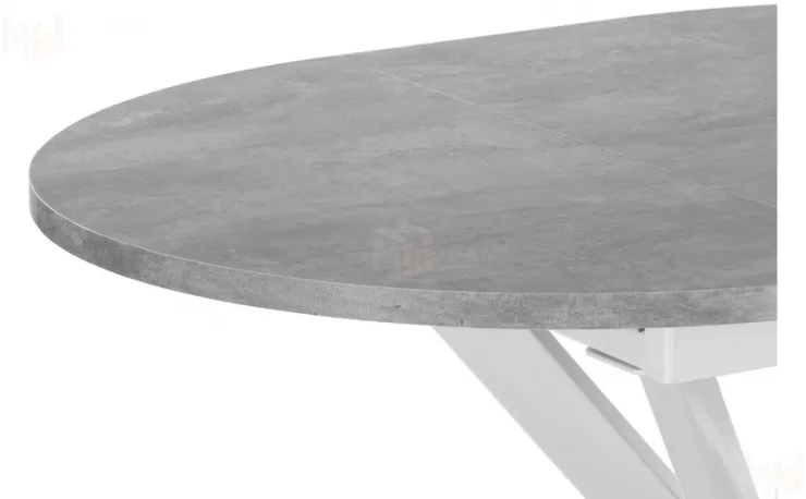 Стол раскладной Вега Лофт D100  Бетон / Белый