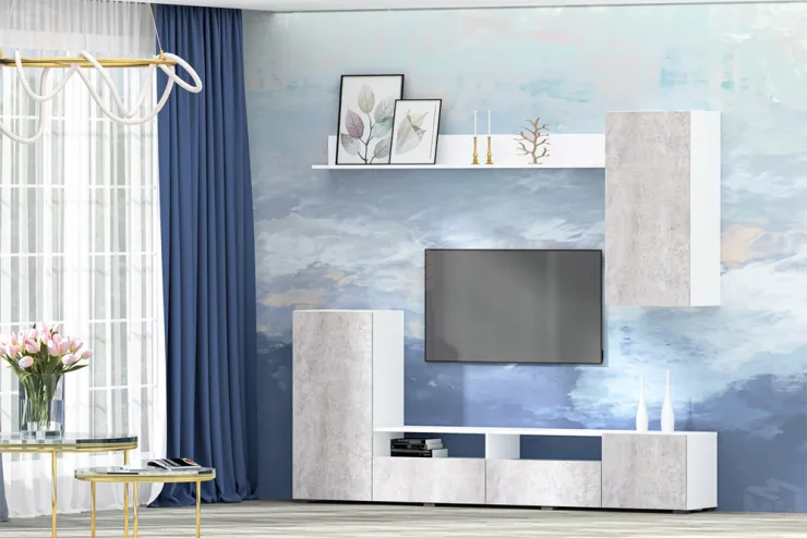 Гостиная Аллегро 2 Белый/Цемент Светлый