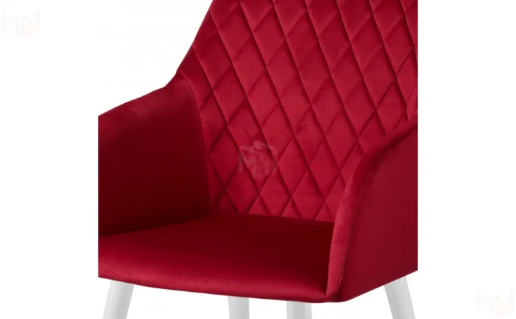 Полубарное поворотное кресло Барли К Confetti  bordo/белый