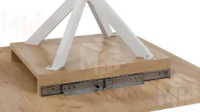 Стол обеденный раздвижной Лиссабон Тип 1 Белый муар, Дуб Крафт золотой