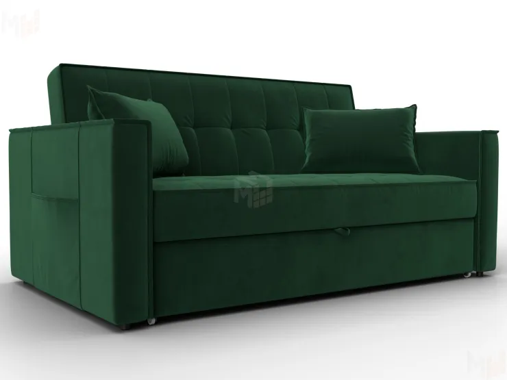Диван прямой Лига-104 (140) ( SEVEN 626 зеленый )