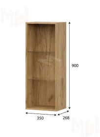 Шкаф навесной Милан (со стеклом) Дуб Золотой/Черный