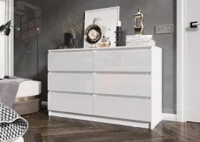 Комод Челси белый/белый глянец