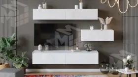 Гостиная Глосс №5 - ГН 319.05 Белый глянец, Стекло Белый глянец