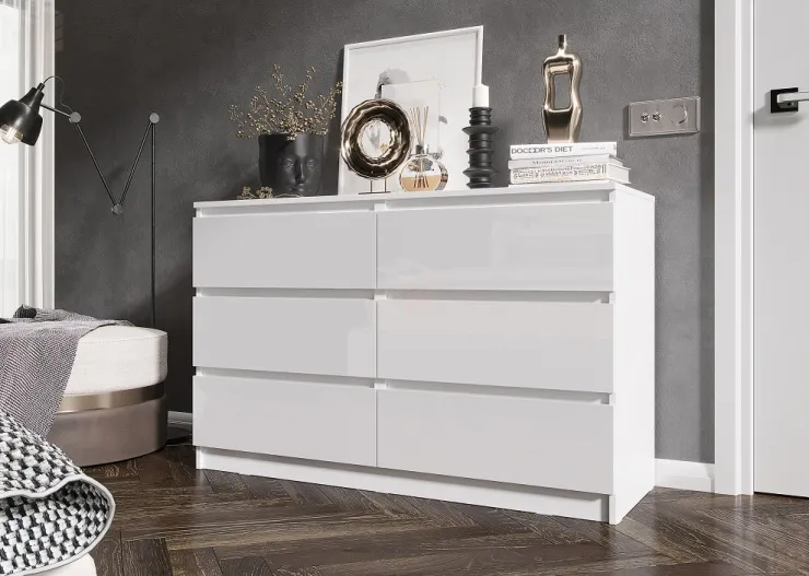 Комод Челси белый/белый глянец