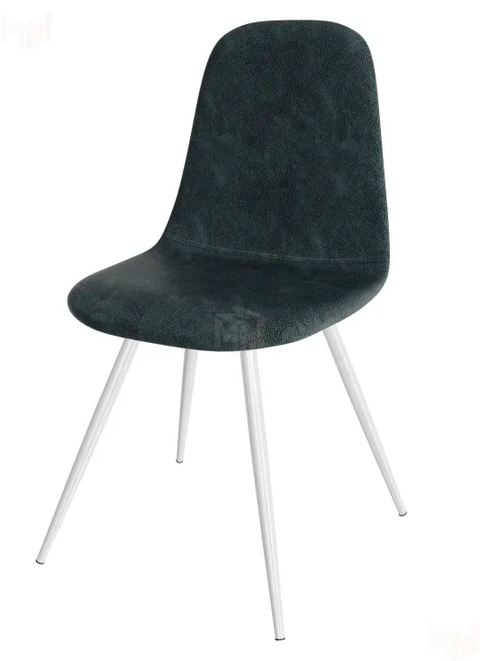 Стул Кассиопея (замша серая, ноги конус белый)