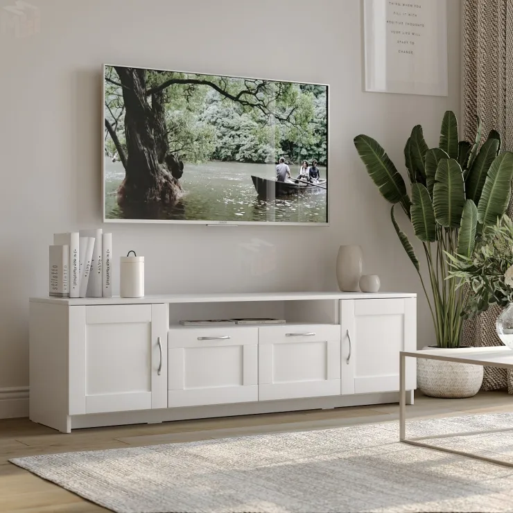 Тумба Сириус 2 двери 2 ящика 156*47 белая