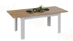 Стол обеденный Ванкувер тип 1  Белый, Дуб Крафт золотой