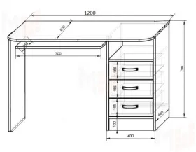 Стол письменный Фанки Кидз Классика ФКК-13/1