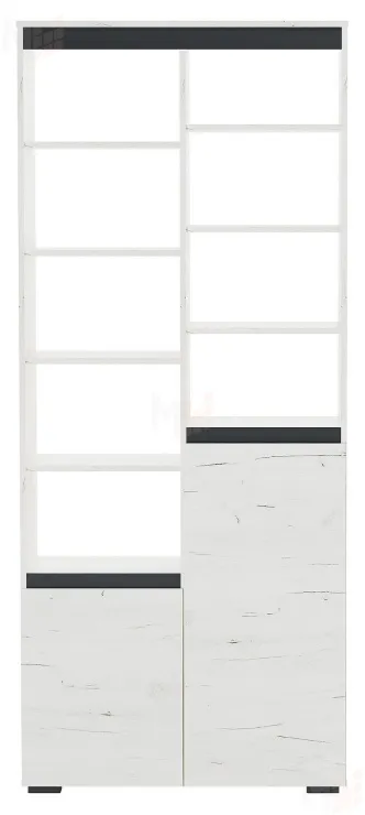 Стеллаж  ГРЕТТА 2С Дуб Крафт белый - Антацит