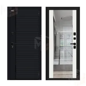 Входная металлическая дверь Лайнер-3 Total Black/Off-white