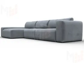 Диван угловой Лига-066 НПБ Лонг угол левый ( TOWER 10 серый )