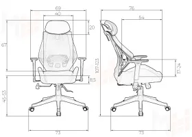 Офисное кресло для персонала DOBRIN TEODOR (чёрный)