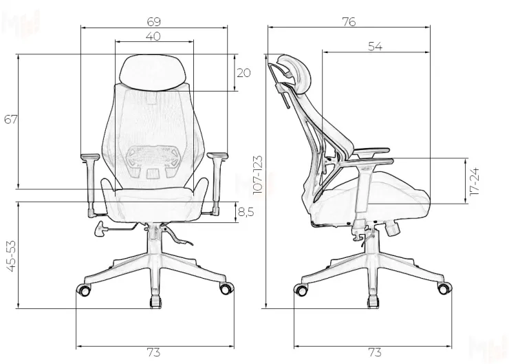 Офисное кресло для персонала DOBRIN TEODOR (чёрный)