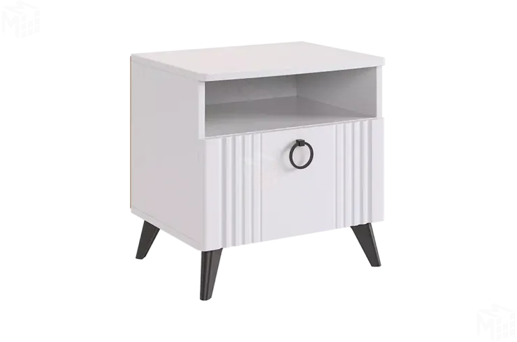 Тумба прикроватная Ева  белое дерево/белый матовый