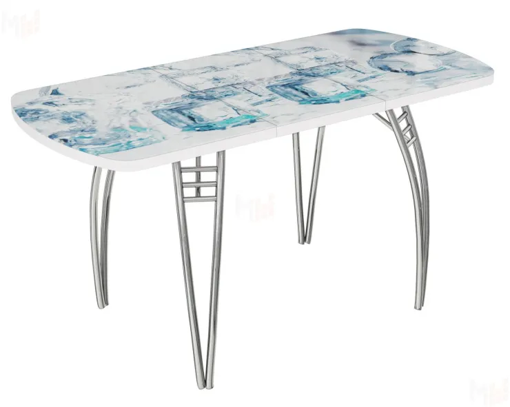 Стол раздвижной с фотопечатью Кубики льда, ноги паук