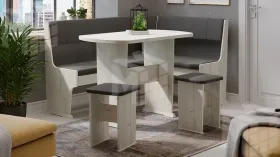 Кухонный уголок Рио Дуб крафт белый, Микровелюр Duna Steel