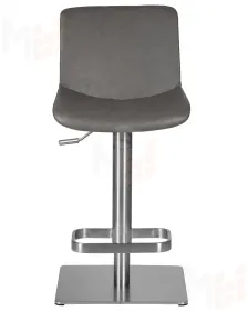Стул барный DOBRIN ALDO (серый PU YP4, основание из нержавеющей стали)