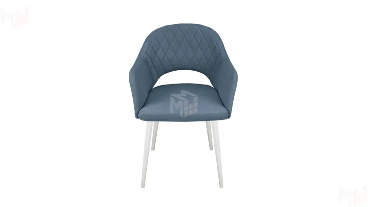 Стул София Т6 Белый муар, Велюр  D007 пыльно-голубой