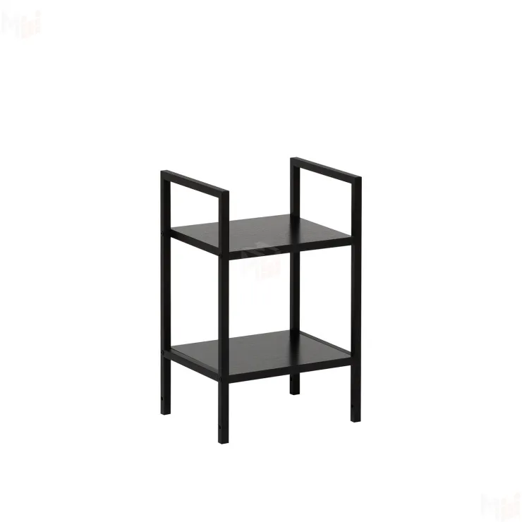 Стеллаж Leset Стилвуд 12 узкий, 2 полки (Чёрный/Чёрный)