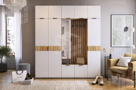 Прихожая Бери К1 дуб крафт золотой/белое дерево