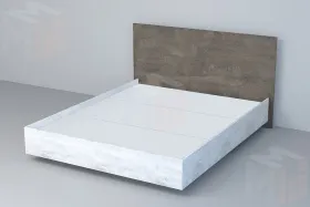 Кровать 031 Эго Бетон Светлый/Камень Темный (ЛДСП) ЛН 1600х2000
