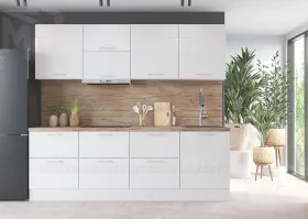 Кухня Люкс 2,4 белый гглянец